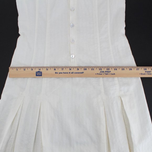 Gary Graham Sleeveless Dress 2006 Button Up Midi Pleated Vintage Cut High Neck S - Picture 16 of 16